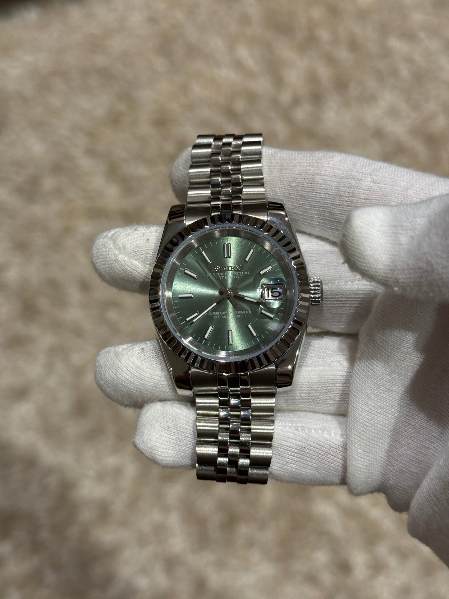 Sunburst Date - Olive Green