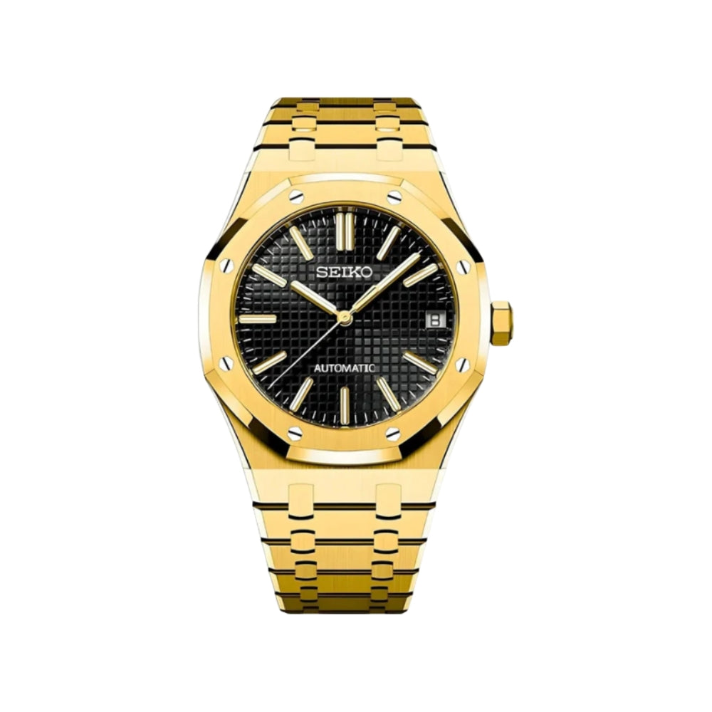 Royal Oak Mod - Yellow Gold/Black