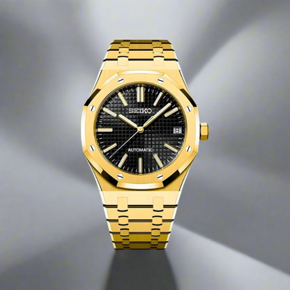 Royal Oak Mod - Yellow Gold/Black